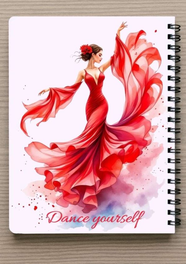 מחברת Dance yourself - A5 - רקדנית פלמנקו- כולל סימניה
