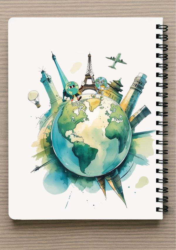 מחברת A4 -כדור הארץ עם יעדים מהעולם