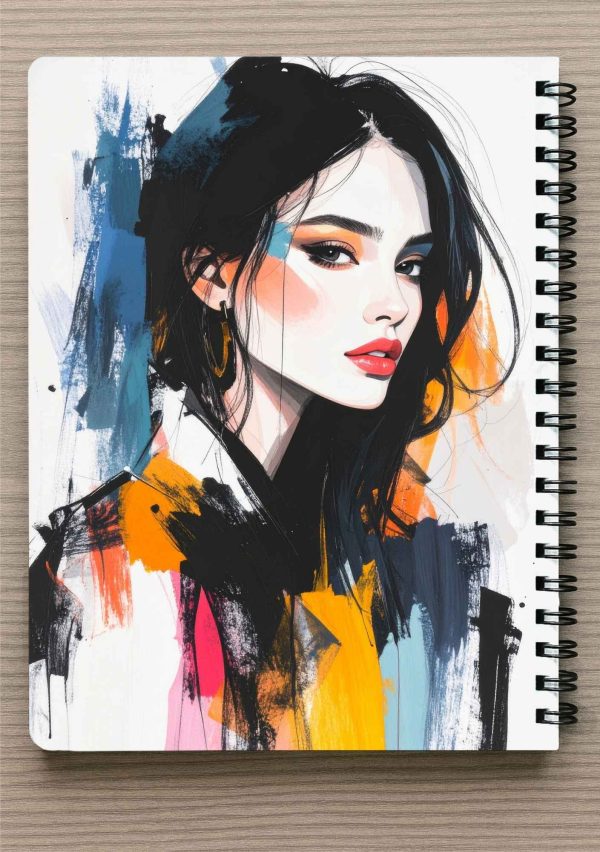 מחברת A4 -איור אישה בסגנון צבעוני
