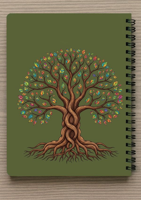 מחברת A4 -עץ שורשים עם עלים צבעוניים