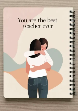 מחברת ספירלה A5 וסימניה תואמת כמתנה למורה - You are the best teacher ever