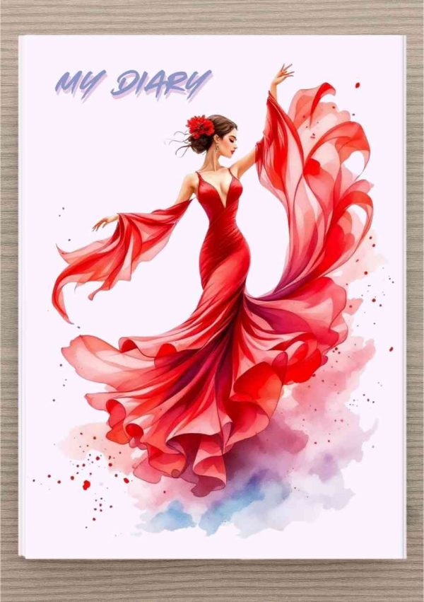 מחברת יומן בעיצוב אמנותי - רקדנית פלמנקו