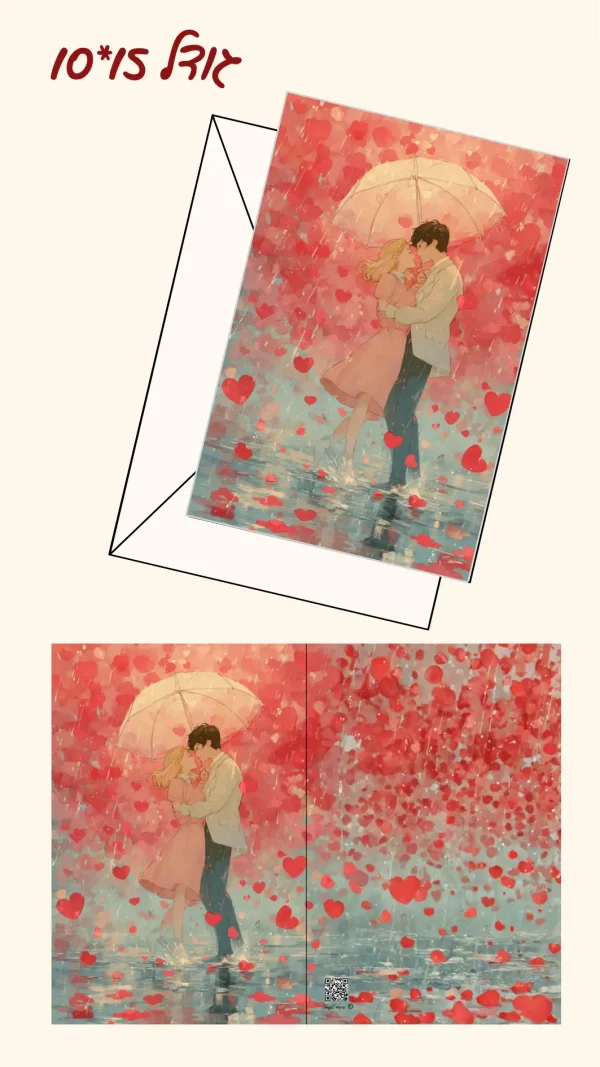 כרטיס ברכה "גשם של אהבה" 15*10 ס"מ